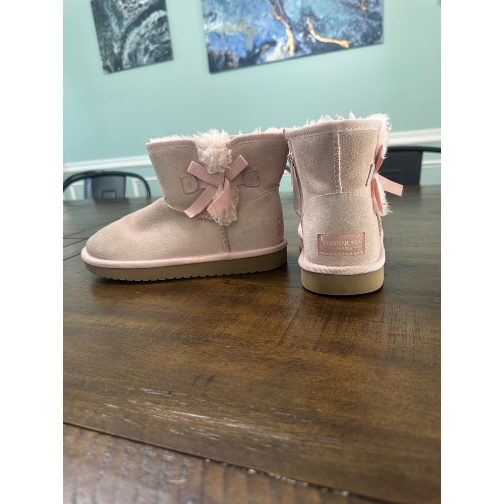 Koolaburra by UGG Victoria Pink Suede Bow Boots 1117810 Kids Size 3